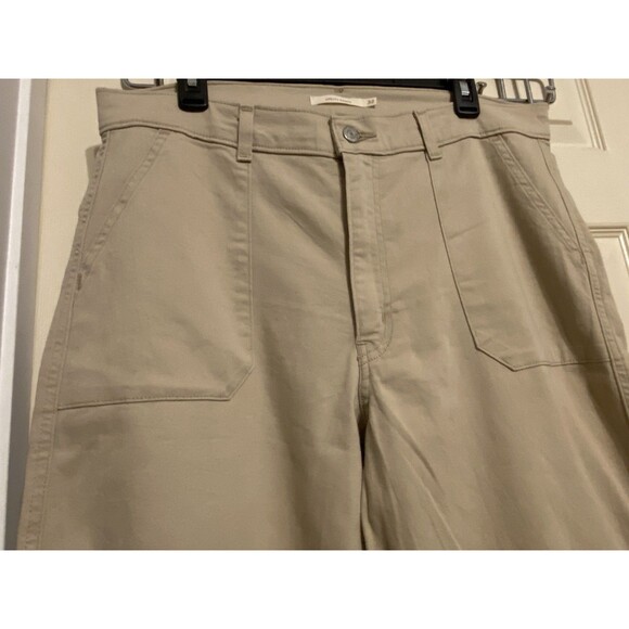 Levi's Womens Utility Pants Tan High Rise Straight Casual Chino Sz 32” Fits 34” - Picture 3 of 14